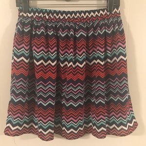 Boutique Chevron Multi-Colored Skirt